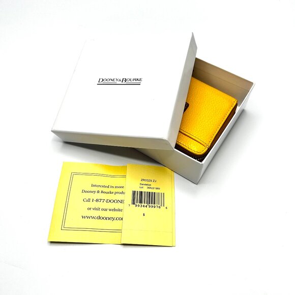 Dooney & Bourke Pebble Grain Small Zip Around Wallet — Dandelion Yellow — EUC - Picture 15 of 15